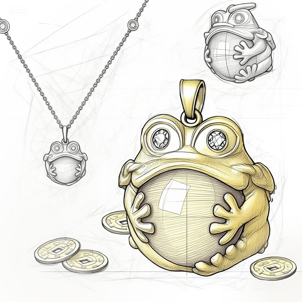 Goldkröten-Halskette